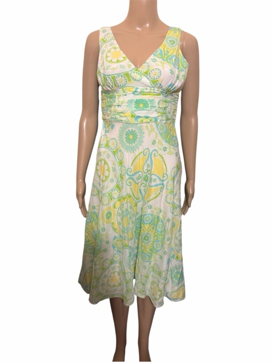 Lilly Pulitzer Dresses & Skirts - Vintage Lilly Pulitzer Fountain of Youth Floral Midi Dress Green Yellow Petite